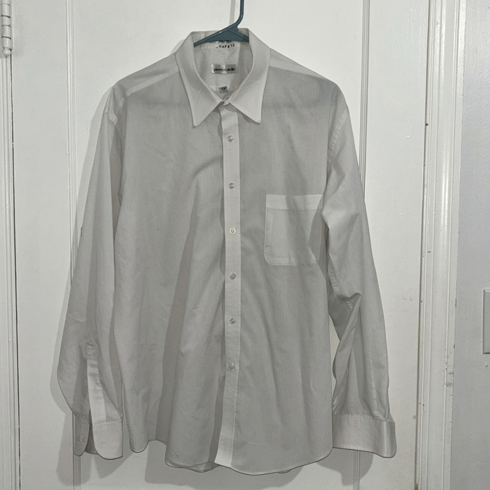 Pierre Cardin White Button Up size 17 1/2.   34/35